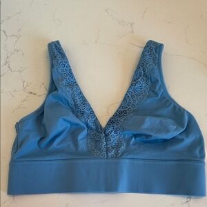 Soma Blue Lace-Trim Wireless Bralette